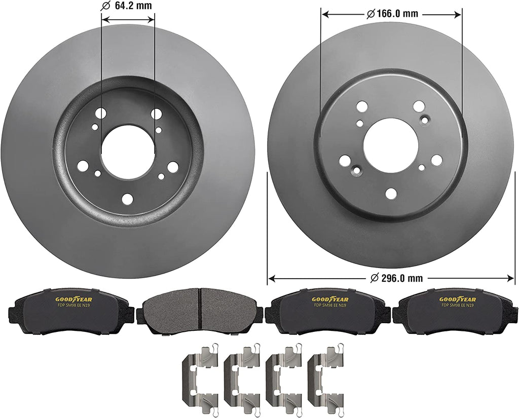 Front Brake Rotors Carbon-Ceramic Pads Kit for Acura RDX Honda Accord Crosstour