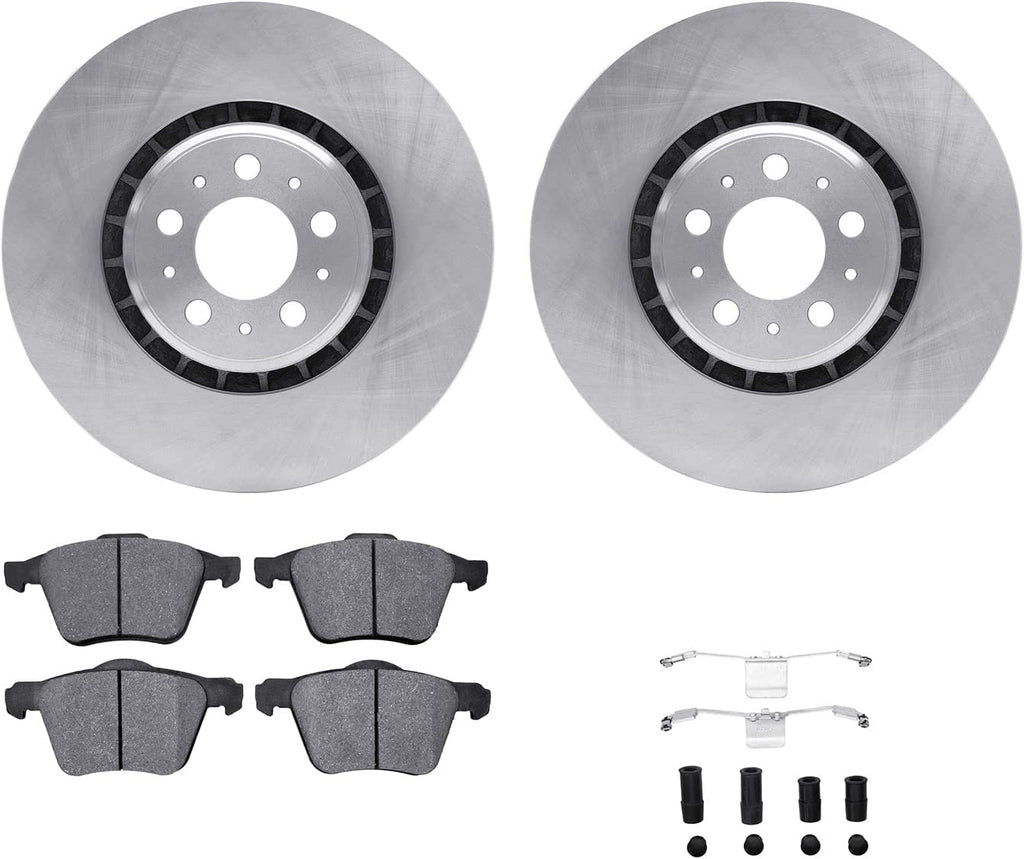 Front Brake Rotors with 5000 Euro Ceramic Brake Pads Includes Hardware 6612-27187