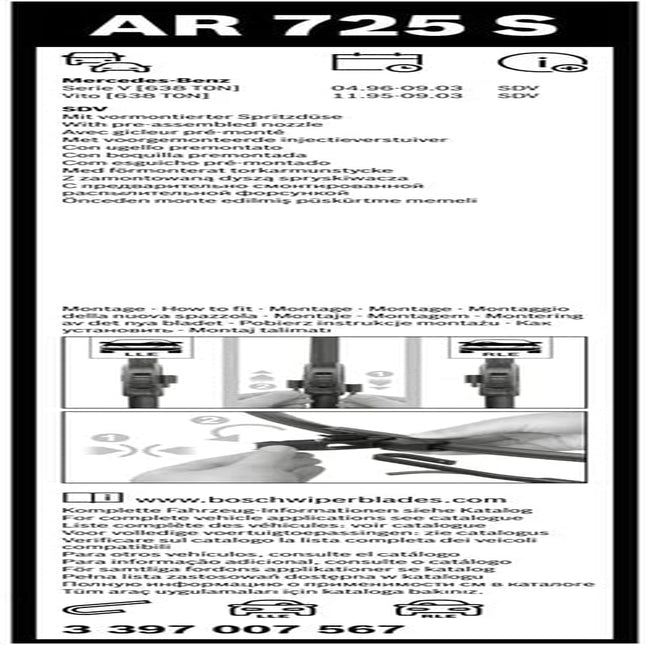 AR725S Aerotwin Wiper Blades Set, 650/550 Mm