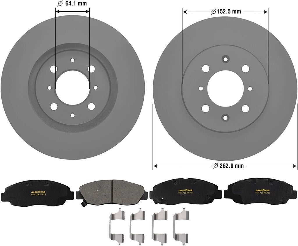Front Brake Rotors & Ceramic Pads Kit for Honda Civic Insight Acura EL PRK58764F