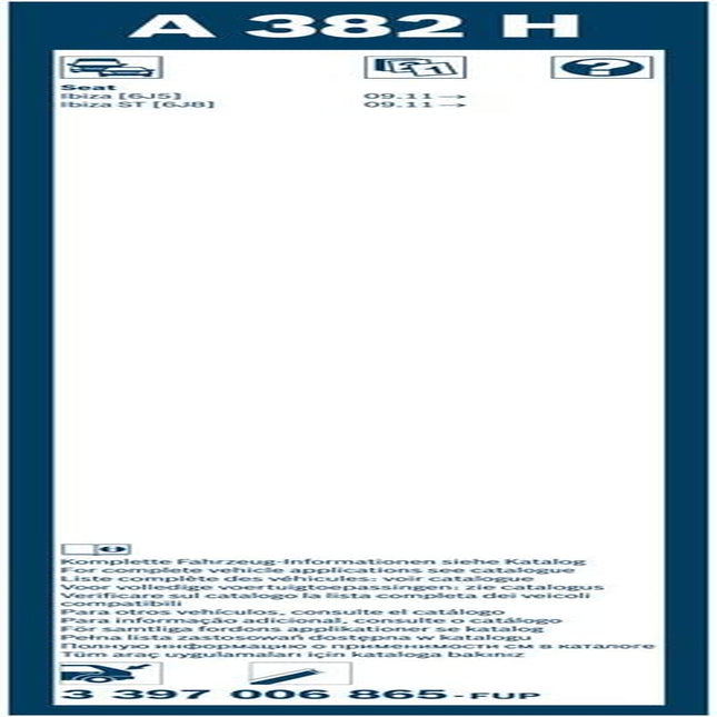 Wiper Blade Rear A382H, Length: 380Mm – Rear Wiper Blade