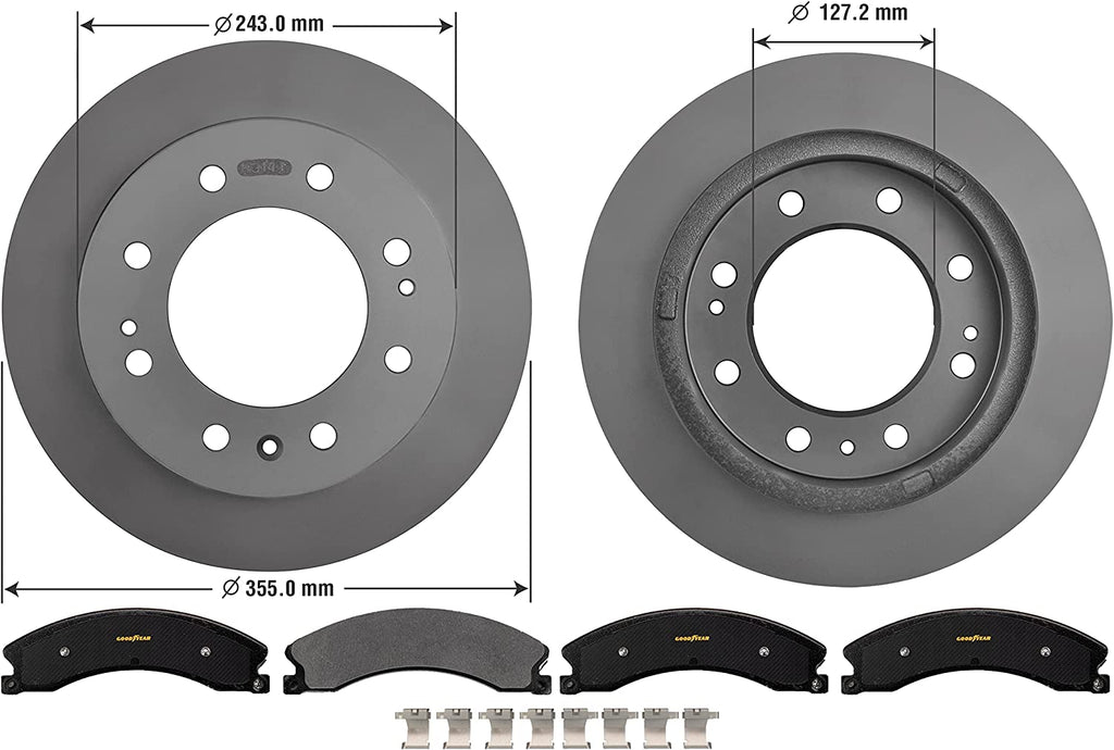 Front Brake Rotors & Carbon-Ceramic Pads Kit for Chevy Silverado 2500 3500 HD