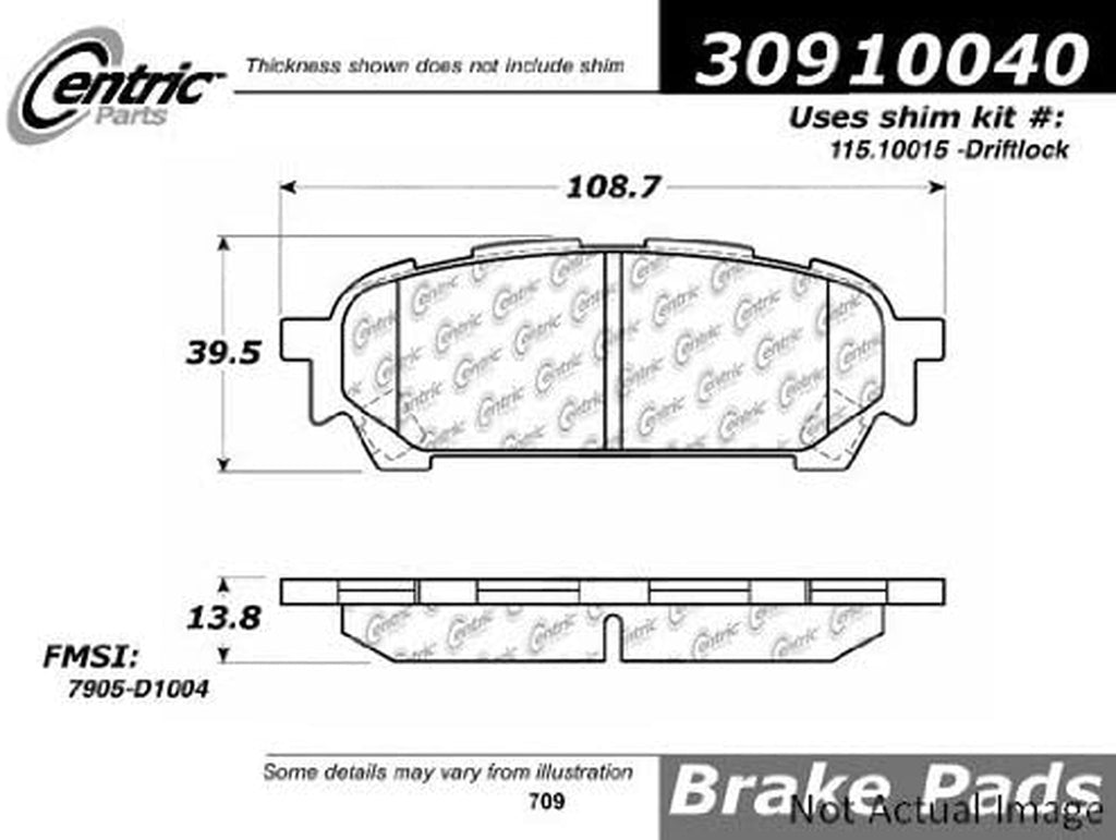 Centric Parts Stoptech Disc Brake Pad 309.10040