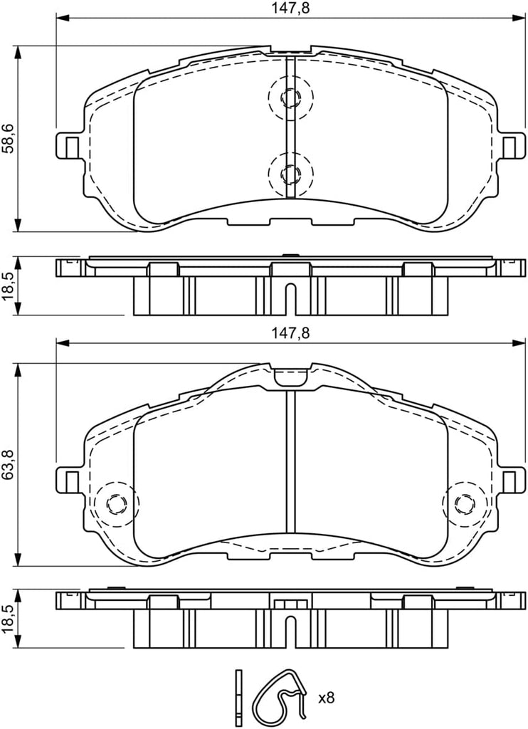 BP1709 Brake Pads - Front Axle - ECE-R90 Certified - 1 Set of 4 Pads