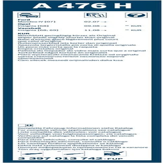 BOSCH 3 397 013 742 Windscreen Wiper Blades