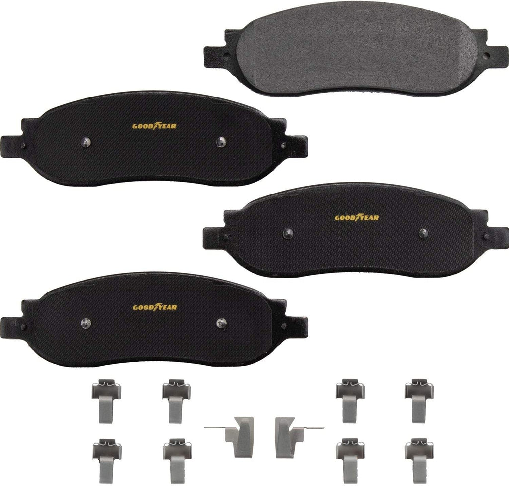 GYD1068 Truck and SUV Carbon Ceramic Rear Disc Brake Pads Set Vehicle Replacement Part for Ford F-250 and F-350 Super Duty, 2005-07