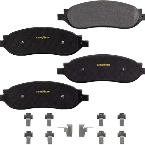 GYD1068 Truck and SUV Carbon Ceramic Rear Disc Brake Pads Set Vehicle Replacement Part for Ford F-250 and F-350 Super Duty, 2005-07