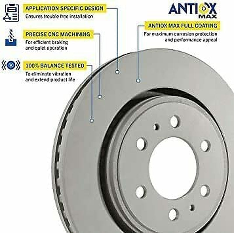 Front Brake Rotors Ceramic Pads Kit for 11-12 Hyundai Elantra Goodyear PRK3620F