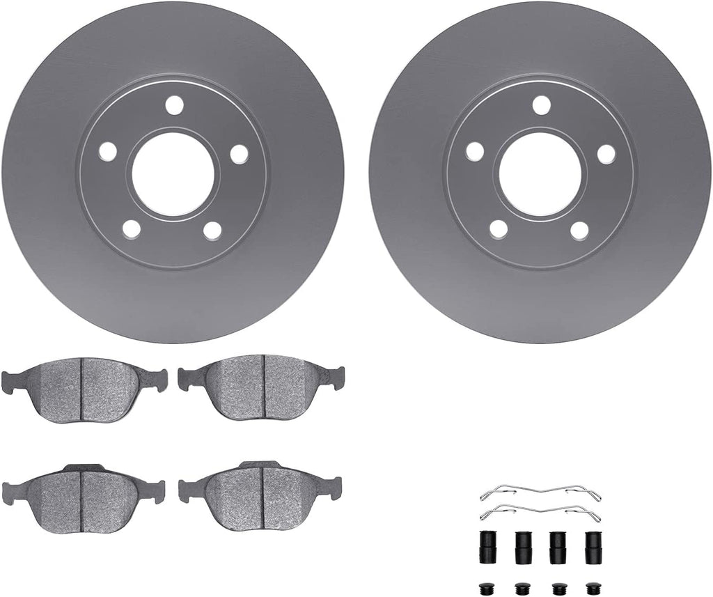 Front Geospec Brake Rotors with 5000 Euro Ceramic Brake Pads Includes Hardware 4612-54025