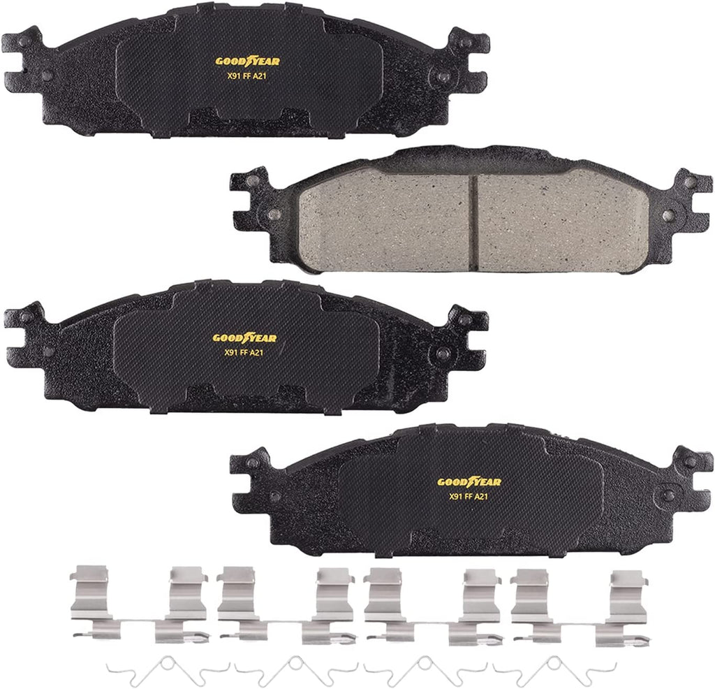 Front Brake Rotors & Ceramic Pads Kit Compatible with Ford Explorer Flex Tuarus Lincoln MKS
