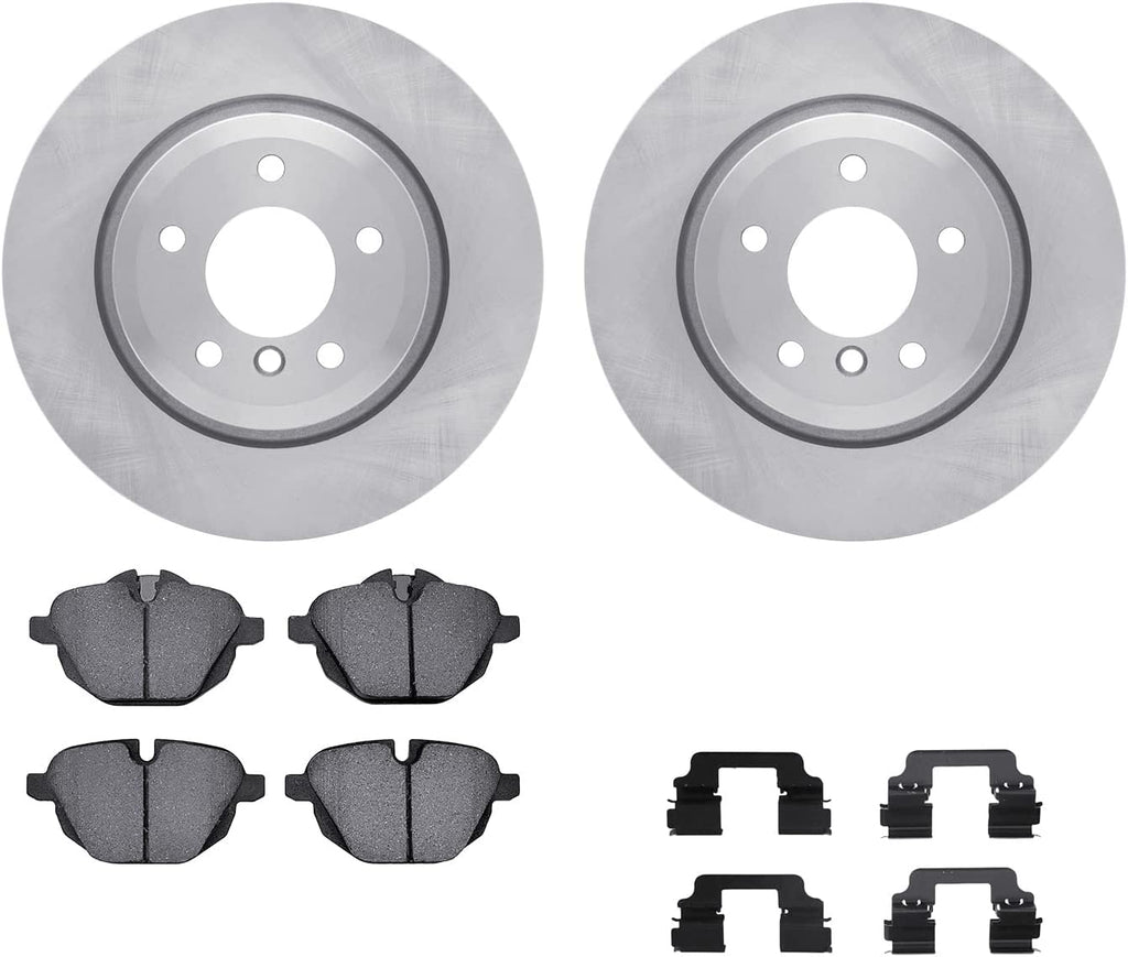 Rear Brake Rotors with 5000 Euro Ceramic Brake Pads Includes Hardware 6612-31376