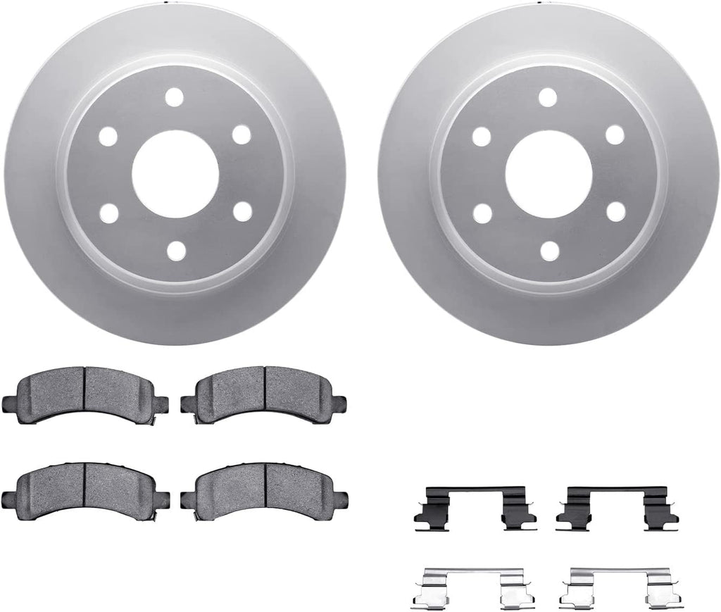 Rear Geospec Brake Rotors with 5000 Advanced Brake Pads Includes Hardware 4512-48117