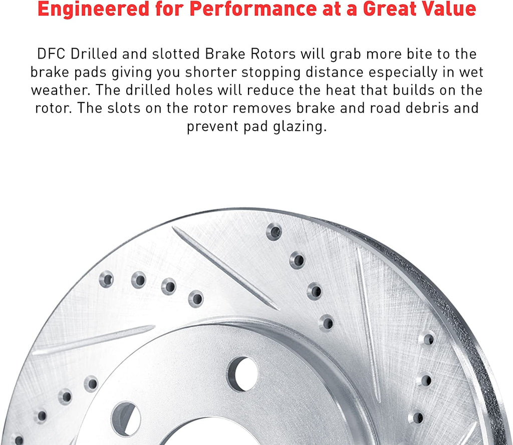 Front Brake Rotors-Drilled and Slotted-Silver 7002-54159