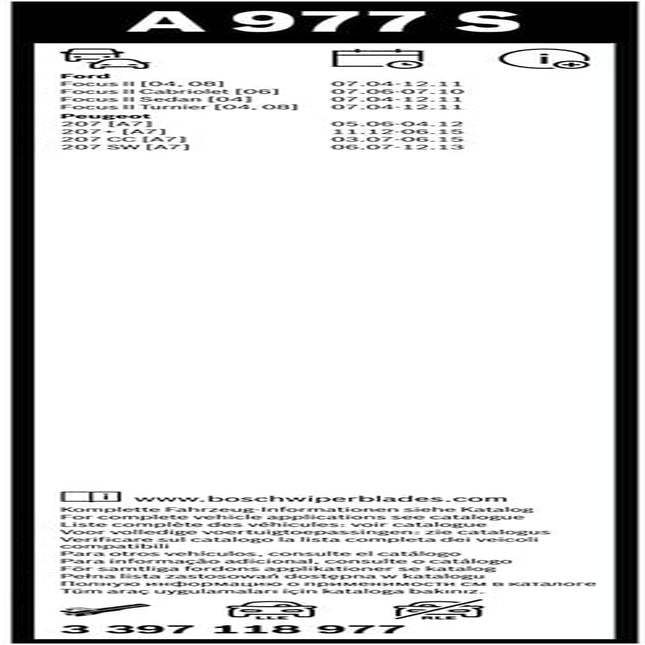 3397118977, Wiper Blade Set Aerotwin A977S, Length: 650/425