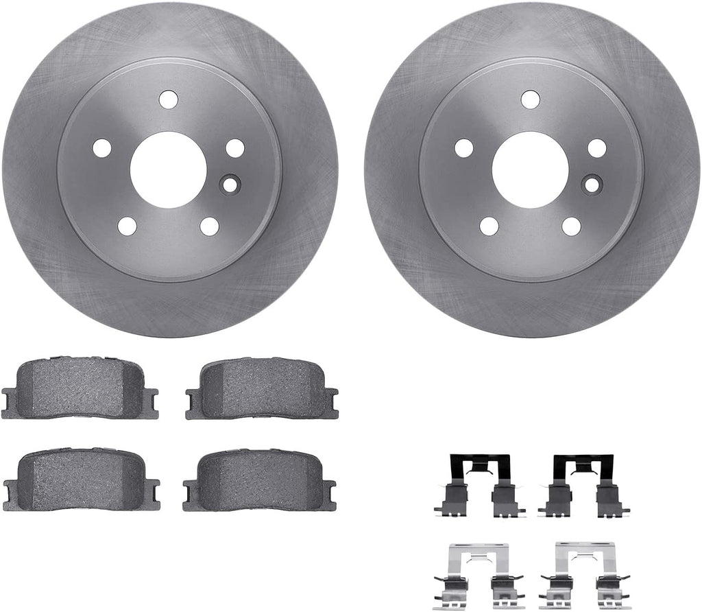 Rear Brake Rotors with 5000 Advanced Brake Pads Includes Hardware 6512-76600