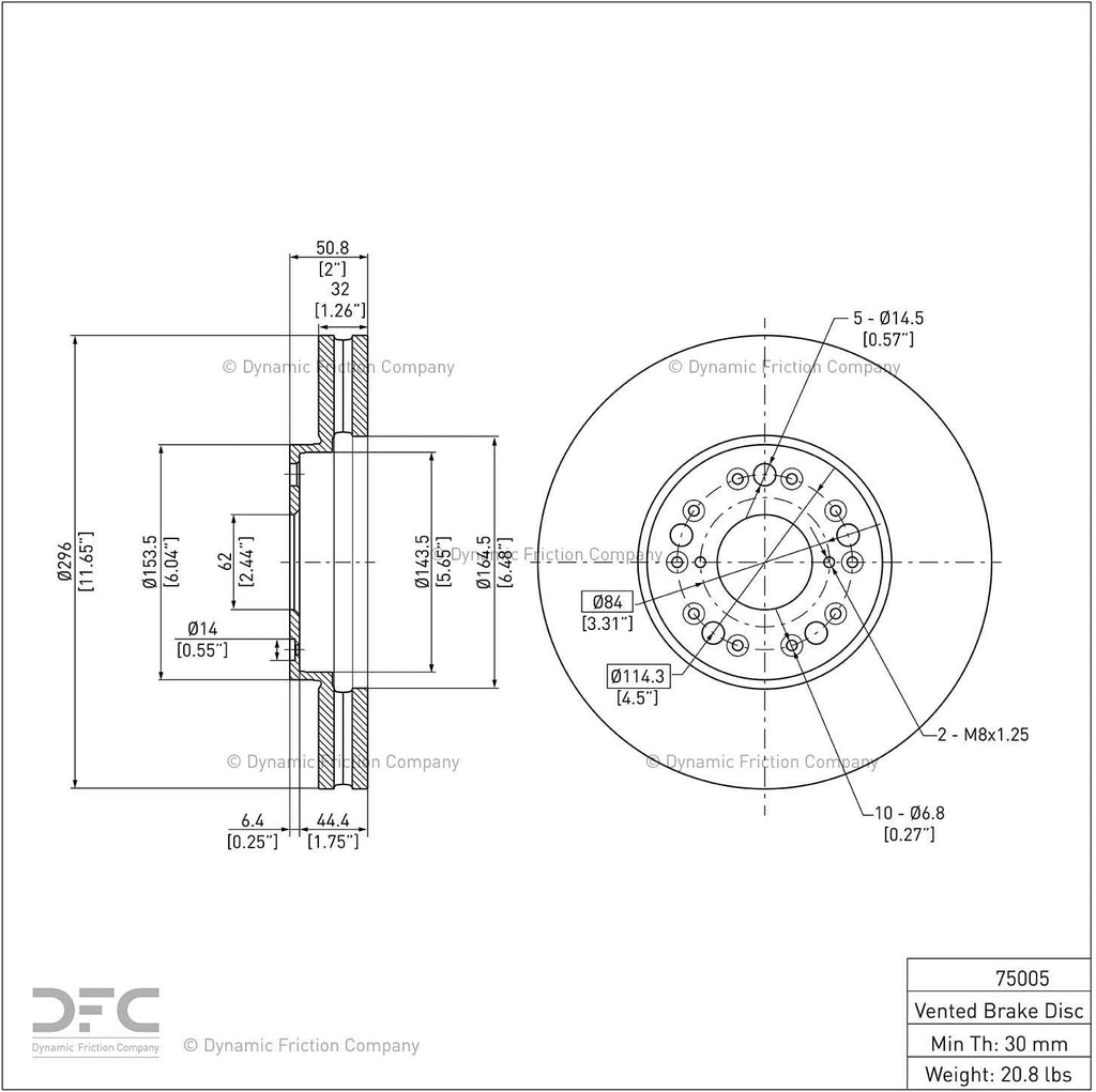 Front  GEOSPEC Coated Brake Rotor 604-75005 (1)