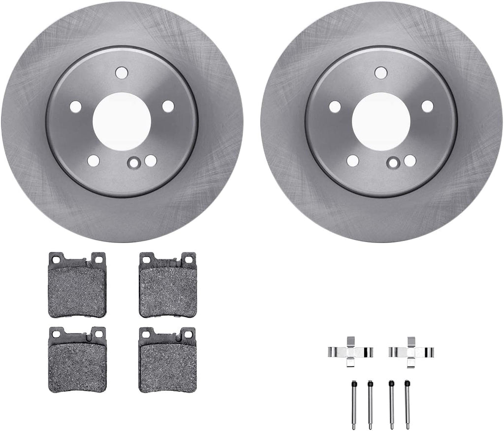 Rear Brake Rotors with 5000 Euro Ceramic Brake Pads Includes Hardware 6612-63229