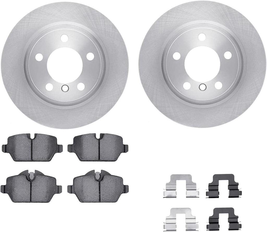Rear Brake Rotors with 5000 Advanced Brake Pads Includes Hardware 6512-32079