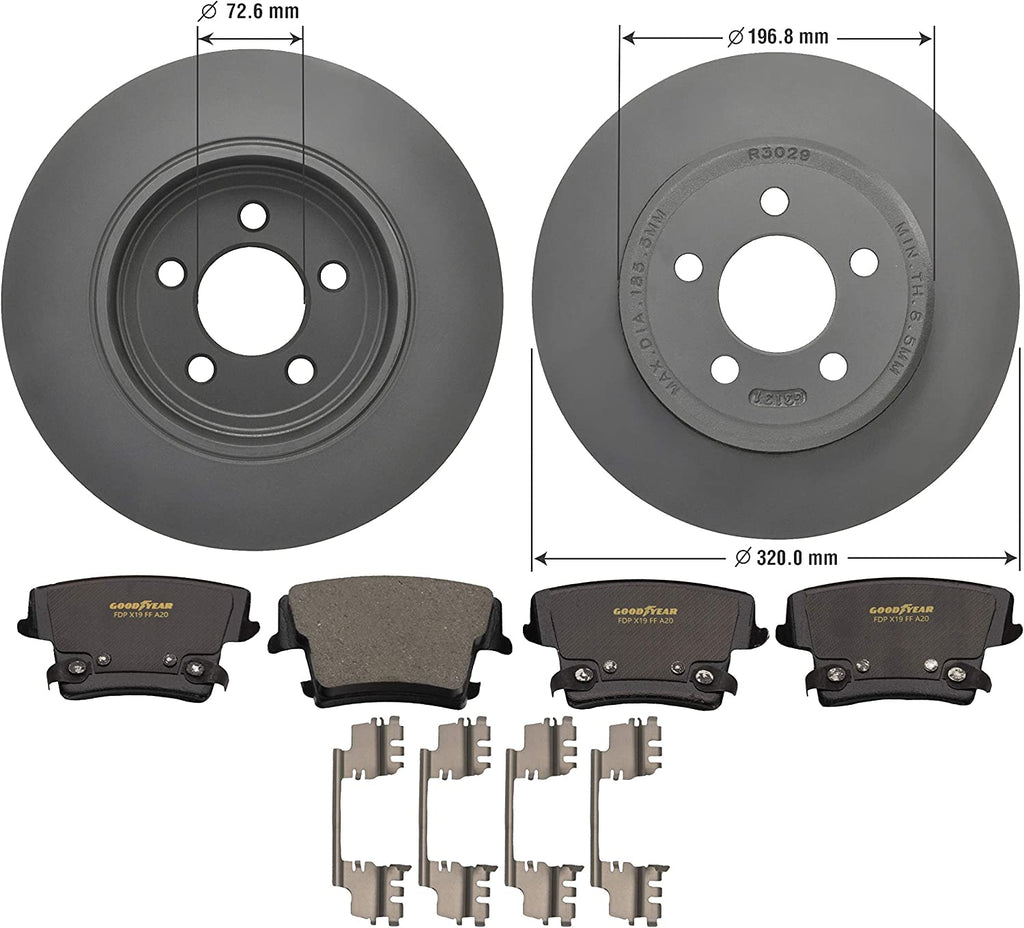 Rear Brake Rotors & Ceramic Pads Kit for Chevy Pontiac Saturn & More PRK39647R