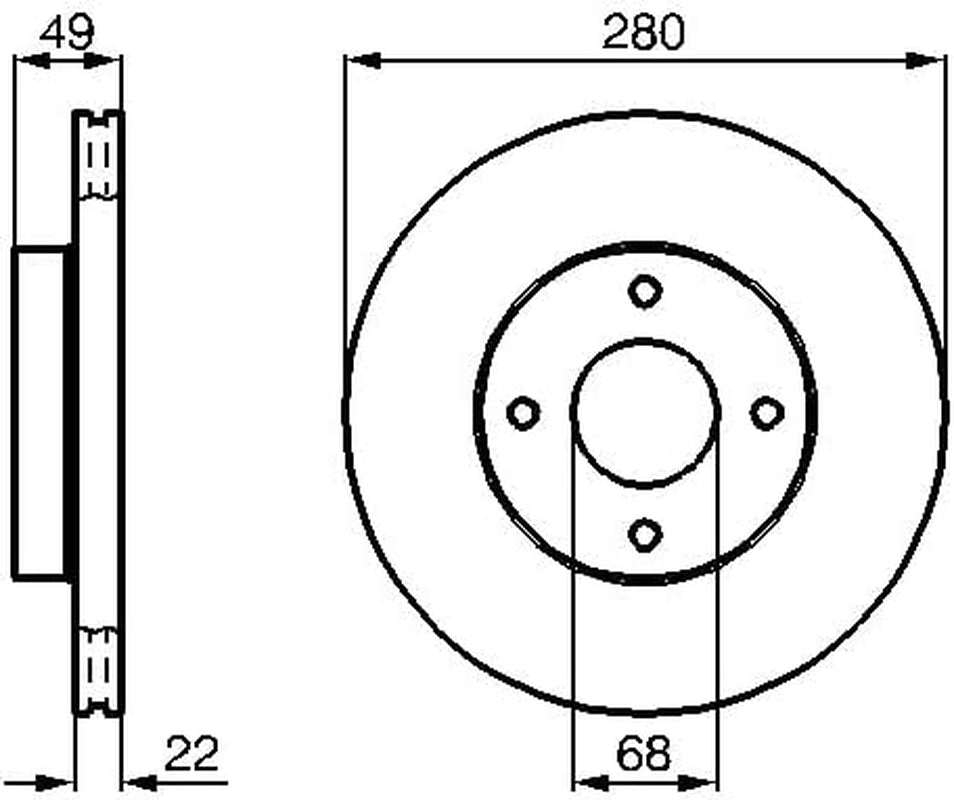 Brake Disc 280Mm 20Mm 68Mm Fits NISSAN 200 Almera Primera Pulsar Sentra 1988-