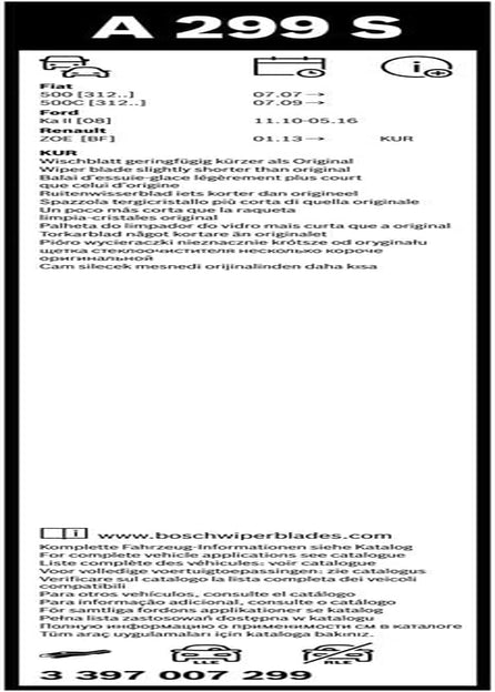 RENAULT FIAT  Aerotwin Front Wiper Blades PAIR 600/340Mm 24 13 A299S 07-