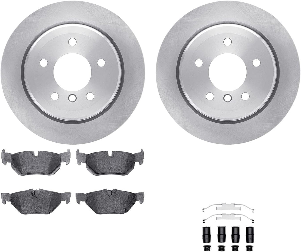 Rear Brake Rotors with 5000 Advanced Brake Pads Includes Hardware 6512-31437