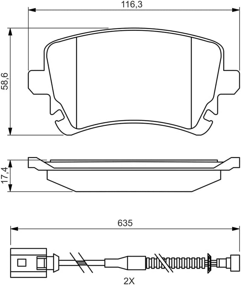 BP1664 Brake Pads - Rear Axle - ECE-R90 Certified - 1 Set of 4 Pads
