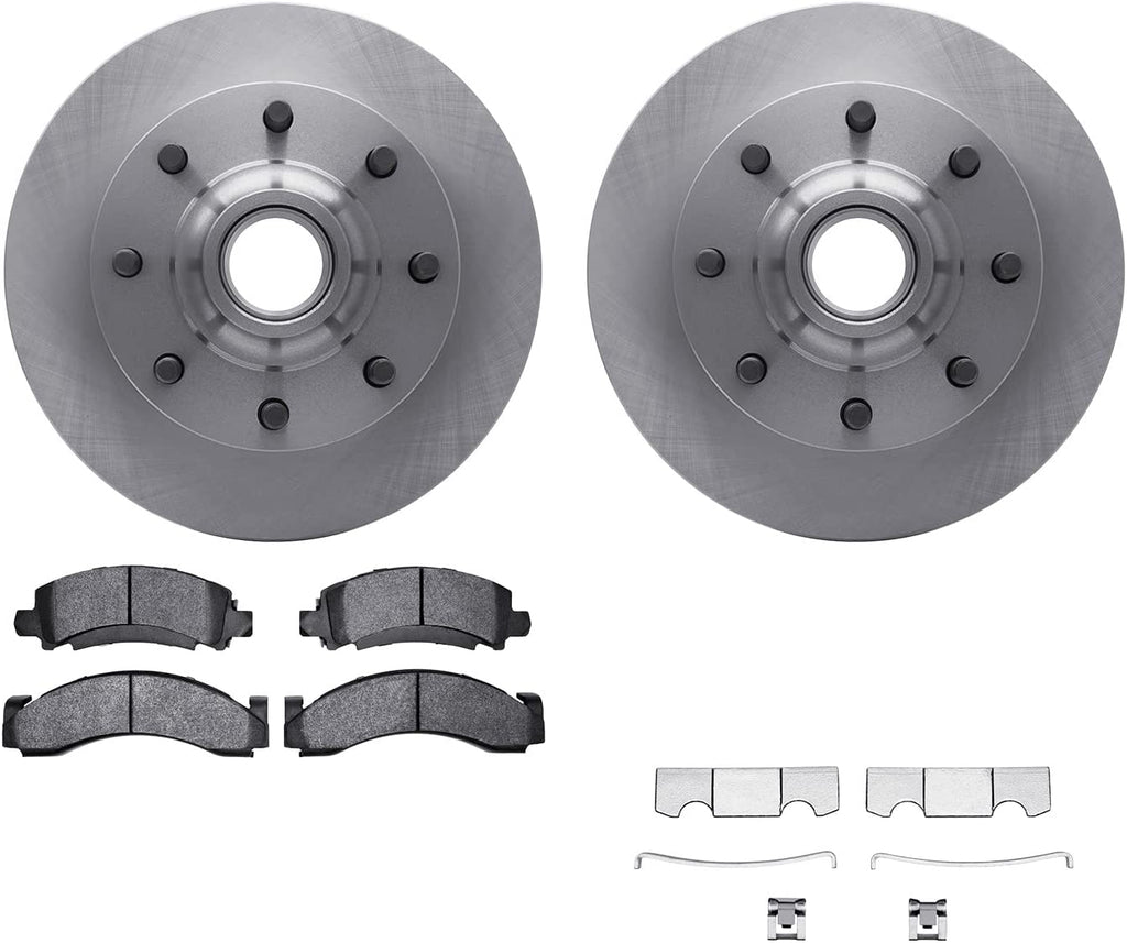 Front Brake Rotors with Heavy Duty Brake Pads Includes Hardware 6212-48084
