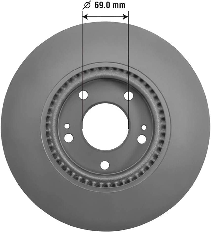 2138024GY Premium Antiox Coated Front Brake Rotor Automotive Vehicle Replacement Part for Hyundai Sonata, Tucson, Veloster, Kia Forte