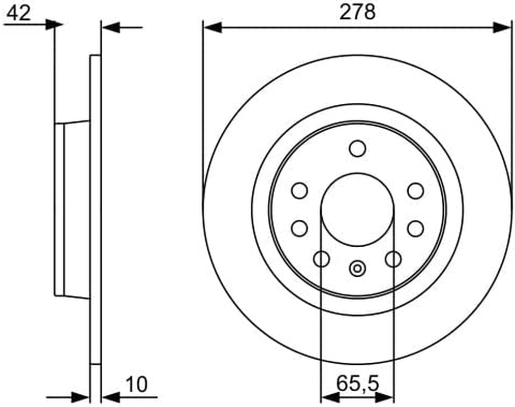 Brake Disc Full 278Mm 8Mm 65.5Mm Fits CHEVROLET MPV OPEL Astra VAUXHALL 2004-