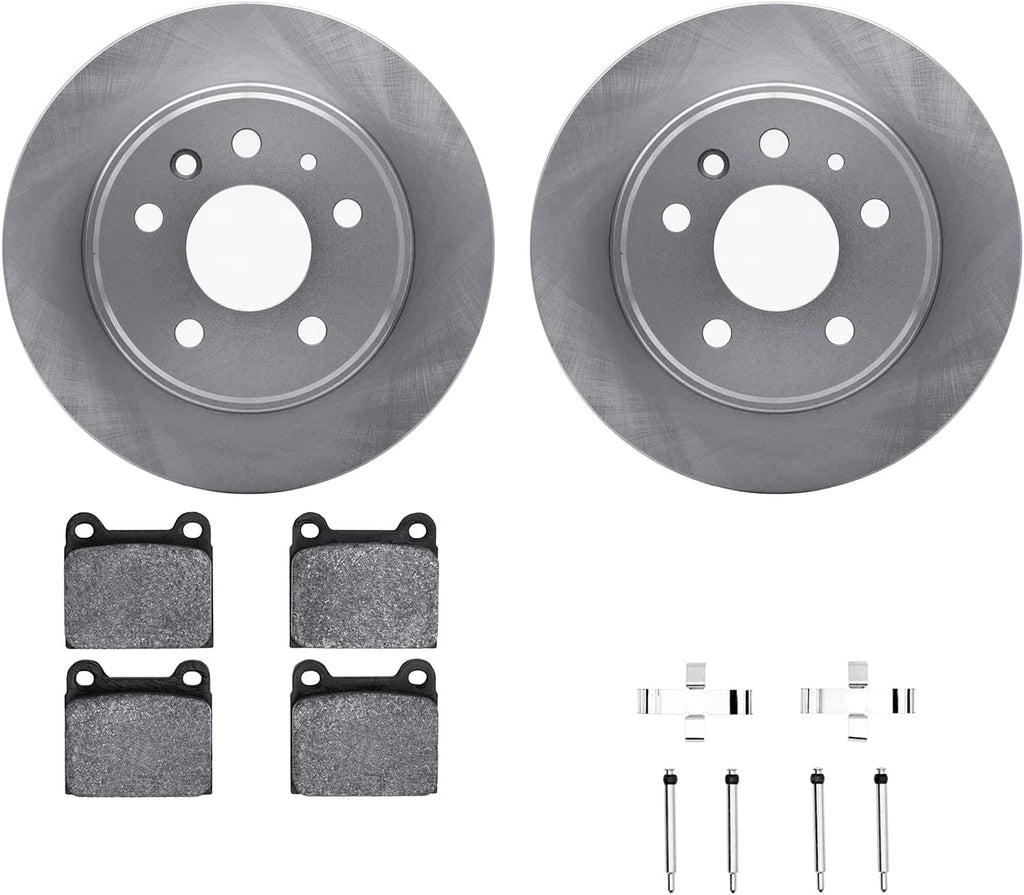 Rear Brake Rotors with 5000 Euro Ceramic Brake Pads Includes Hardware 6612-63035
