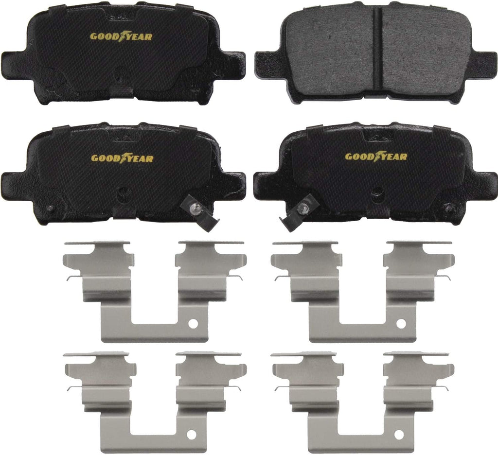 Rear Brake Rotors & Carbon-Ceramic Pads Kit for Acura MDX Honda Pilot Goodyear