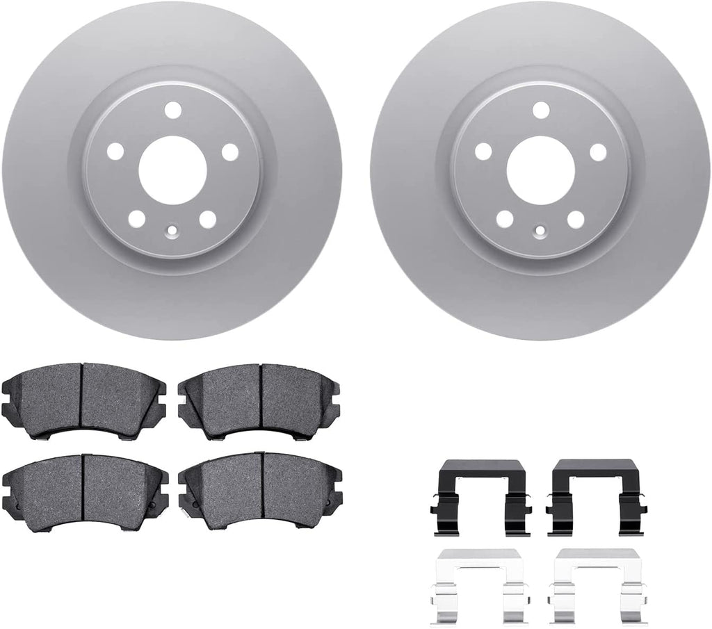 Front Geospec Brake Rotors with 5000 Euro Ceramic Brake Pads Includes Hardware 4612-46011