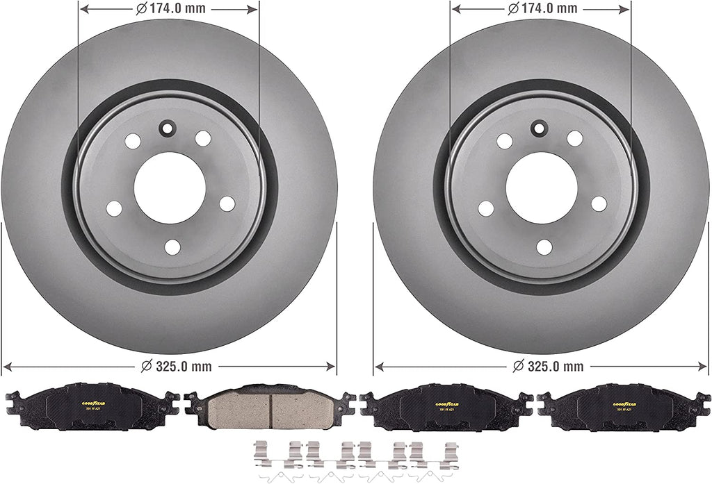 Front Brake Rotors & Ceramic Pads Kit Compatible with Ford Explorer Flex Tuarus Lincoln MKS