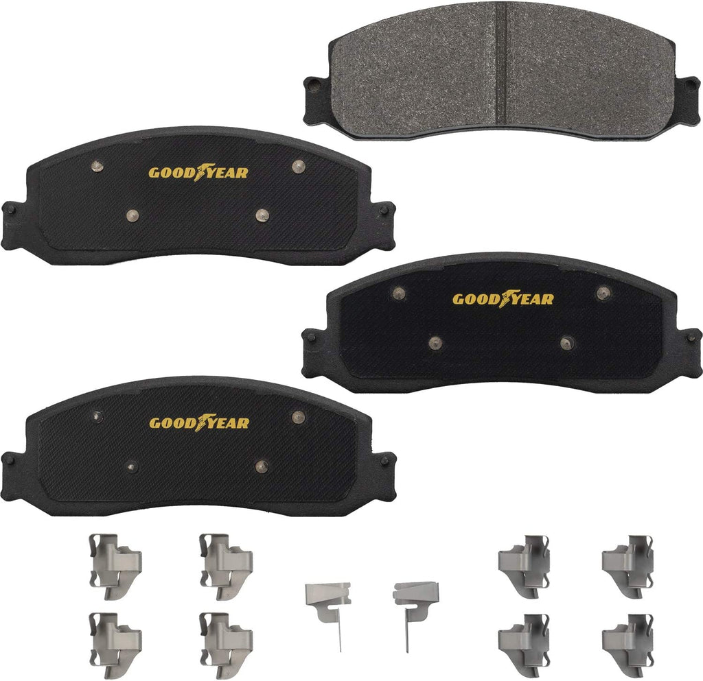 GYD1631 Premium Carbon Ceramic Automotive Front Disc Brake Pads Set Vehicle Replacement Part for Ford F-350 Super Duty 2011 to 2014