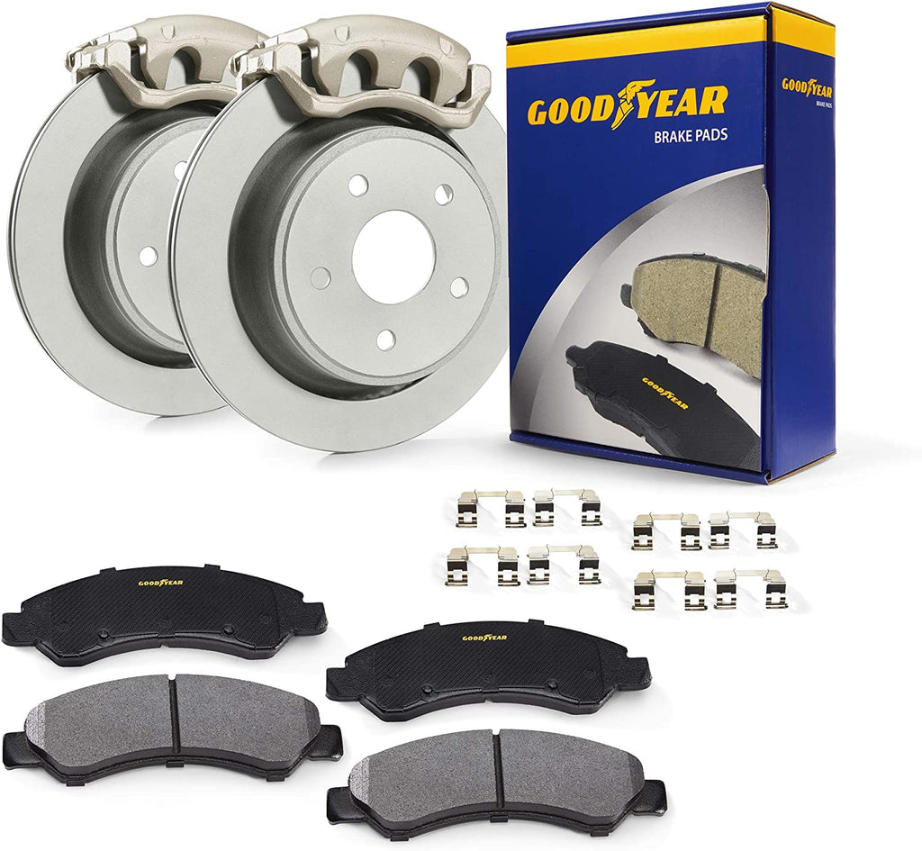 Rear Brake Kit Calipers Rotors Ceramic Pads for Pads Nissan & Infiniti Goodyear