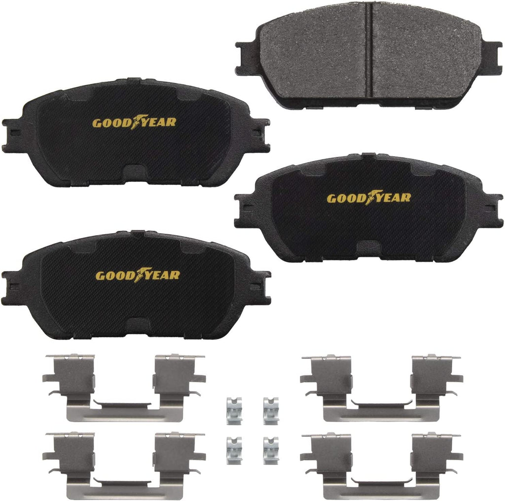 Brakes GYD906TS Carbon Ceramic Automotive Front Disc Brake Pads Set Vehicle Replacement Part for Toyota Sienna 2004-2010 and Tacoma 2005-2015