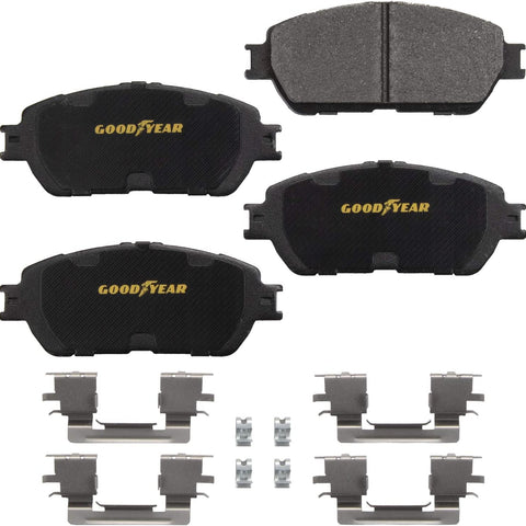 Brakes GYD906TS Carbon Ceramic Automotive Front Disc Brake Pads Set Vehicle Replacement Part for Toyota Sienna 2004-2010 and Tacoma 2005-2015