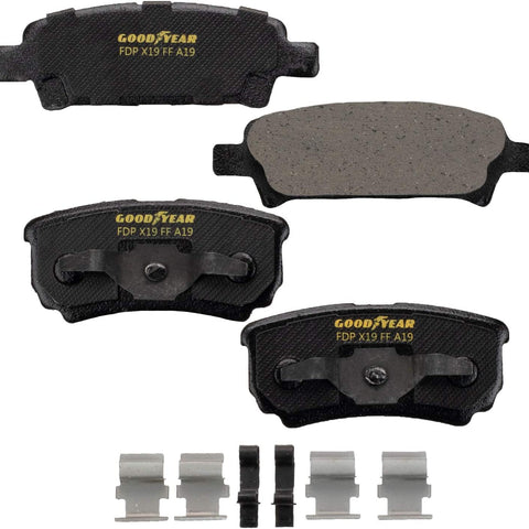 GYD1037 Premium Ceramic Automotive Rear Disc Brake Pads Set Vehicle Replacement Part for Chrysler, Sebring, Dodge Avenger & More