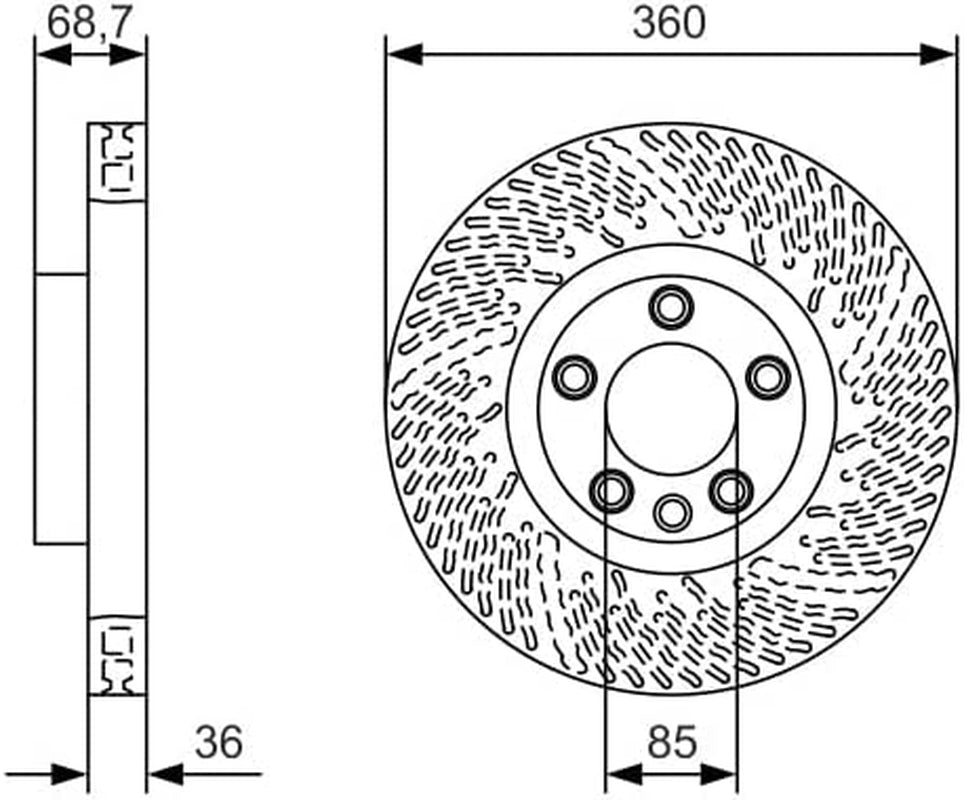 Front Brake Disc Carbon 359.8Mm 34Mm 157Mm Fits PORSCHE Cayenne VW 2010-