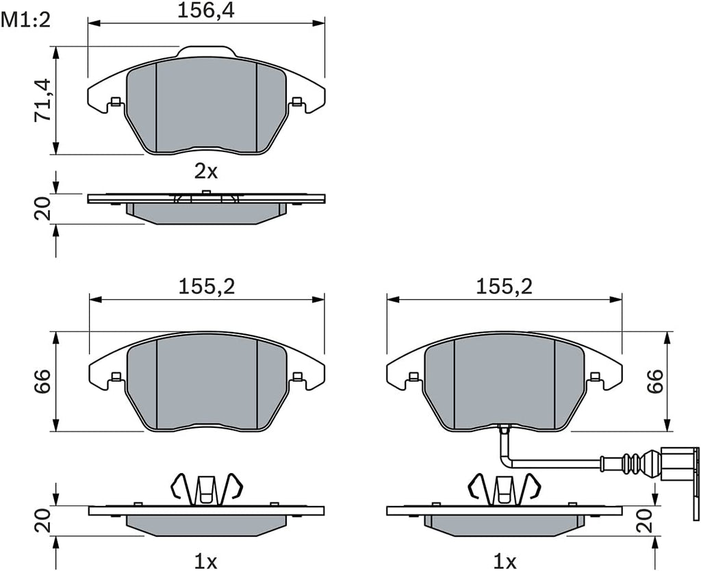 Disc Brake Pads SET Front Rear Axle Compatible with Audi A1 A3 SEAT SKODA VW 03-
