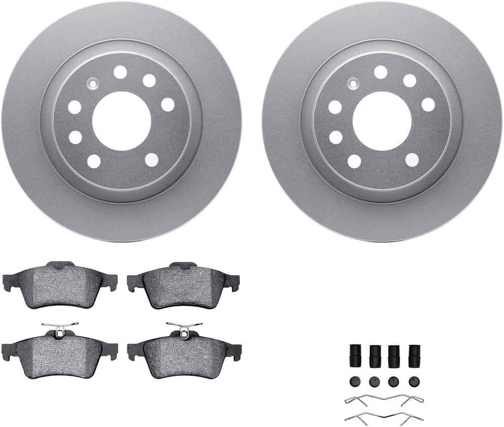 Rear Geospec Brake Rotors with 5000 Advanced Brake Pads Includes Hardware 4512-65042