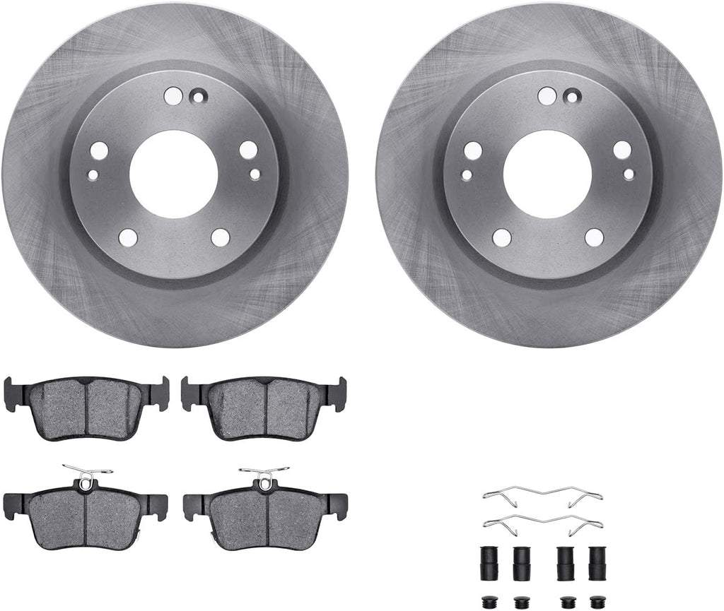 Rear Brake Rotors with 5000 Advanced Brake Pads Includes Hardware 6512-59453