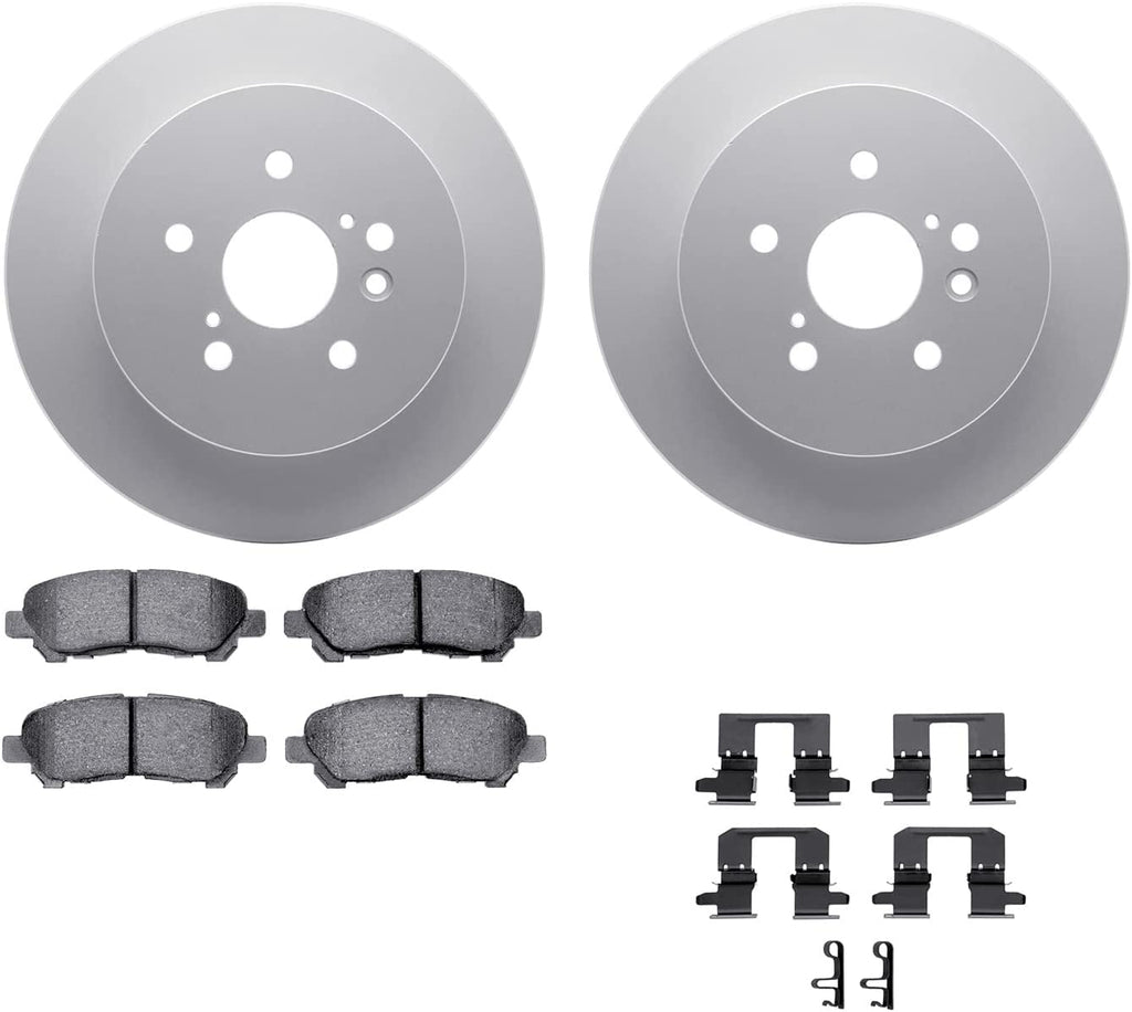 Rear Geospec Brake Rotors with 5000 Advanced Brake Pads Includes Hardware 4512-76185