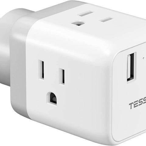 Israel Power Adapter -  US to Israel Plug Adapter with 3 Outlets 2 USB Charging Ports, Power Outlet Converter for Israel, Palestine, Jerusalem, Holy Land, Gaza Strip, Type H Output