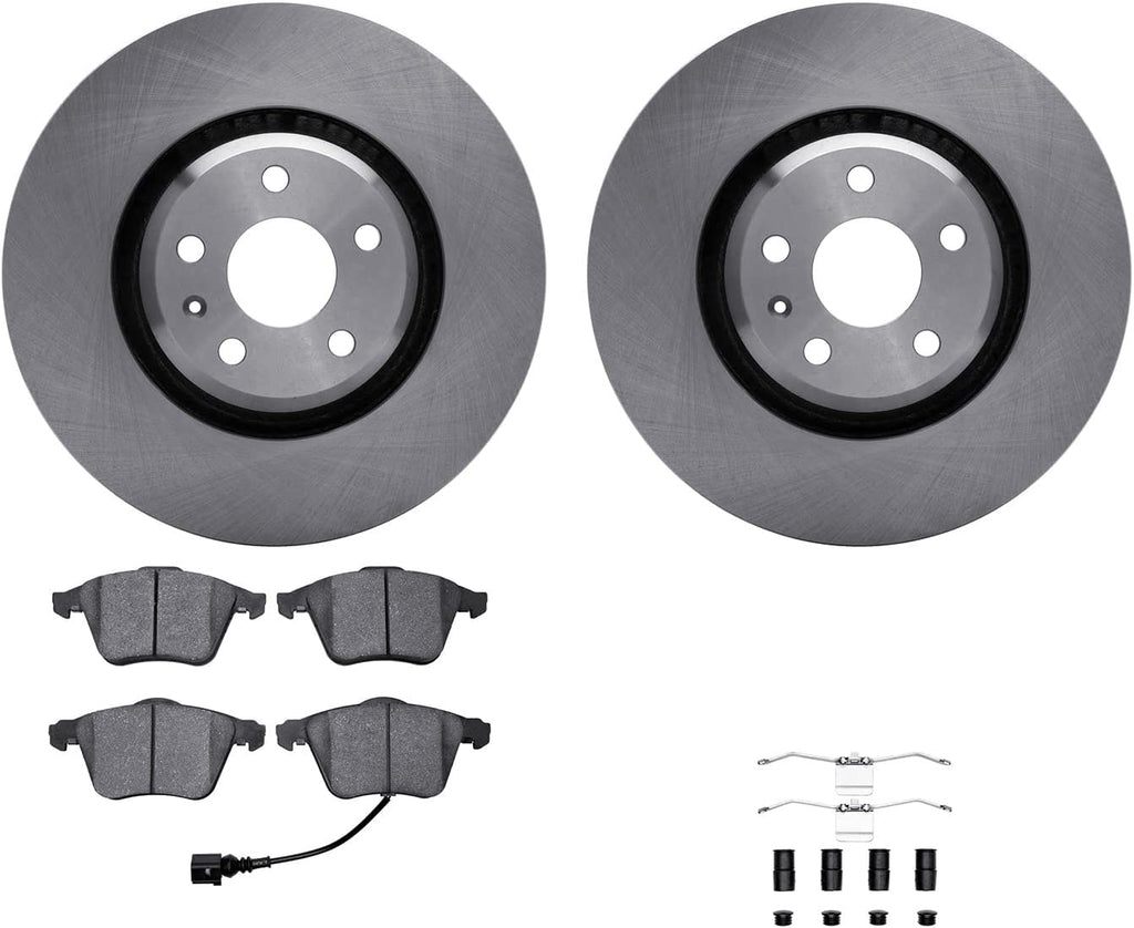 Front Brake Rotors with 5000 Euro Ceramic Brake Pads Includes Hardware 6612-73205