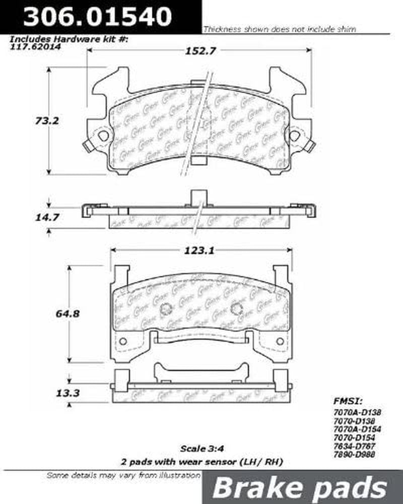 Centric 306.01540 Disc Brake Pad