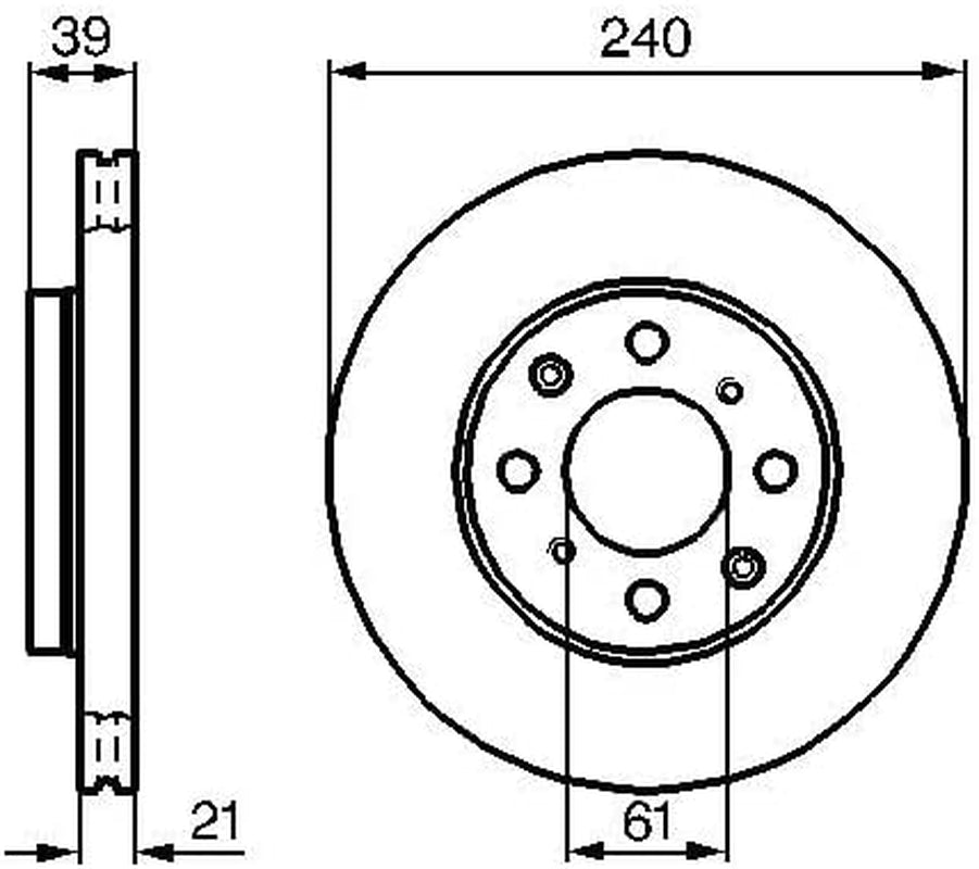Brake Disc 240Mm 19Mm 61Mm Fits HONDA Fit Jazz Logo Hatchback 1999-2008