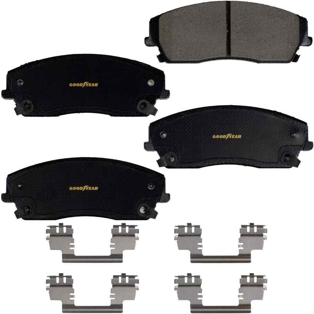 Brakes GYD1056 Ceramic Automotive Front Disc Brake Pads Set Vehicle Replacement Part for Chrysler 300, Dodge Challenger, Charger, and More