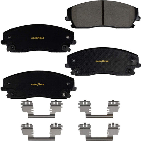 Brakes GYD1056 Ceramic Automotive Front Disc Brake Pads Set Vehicle Replacement Part for Chrysler 300, Dodge Challenger, Charger, and More
